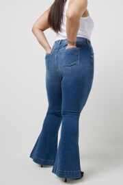 River Island Blue Curve High Rise Tummy Hold Flared Jeans - Image 2 of 5