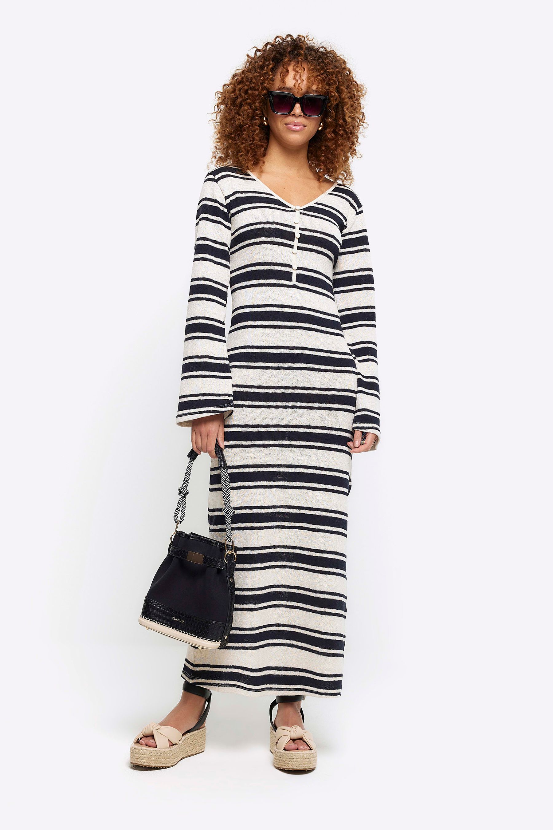 River island stripe midi dress hot sale