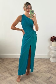 Style Cheat Blue Jovie One Shoulder Maxi Dress - Image 1 of 5