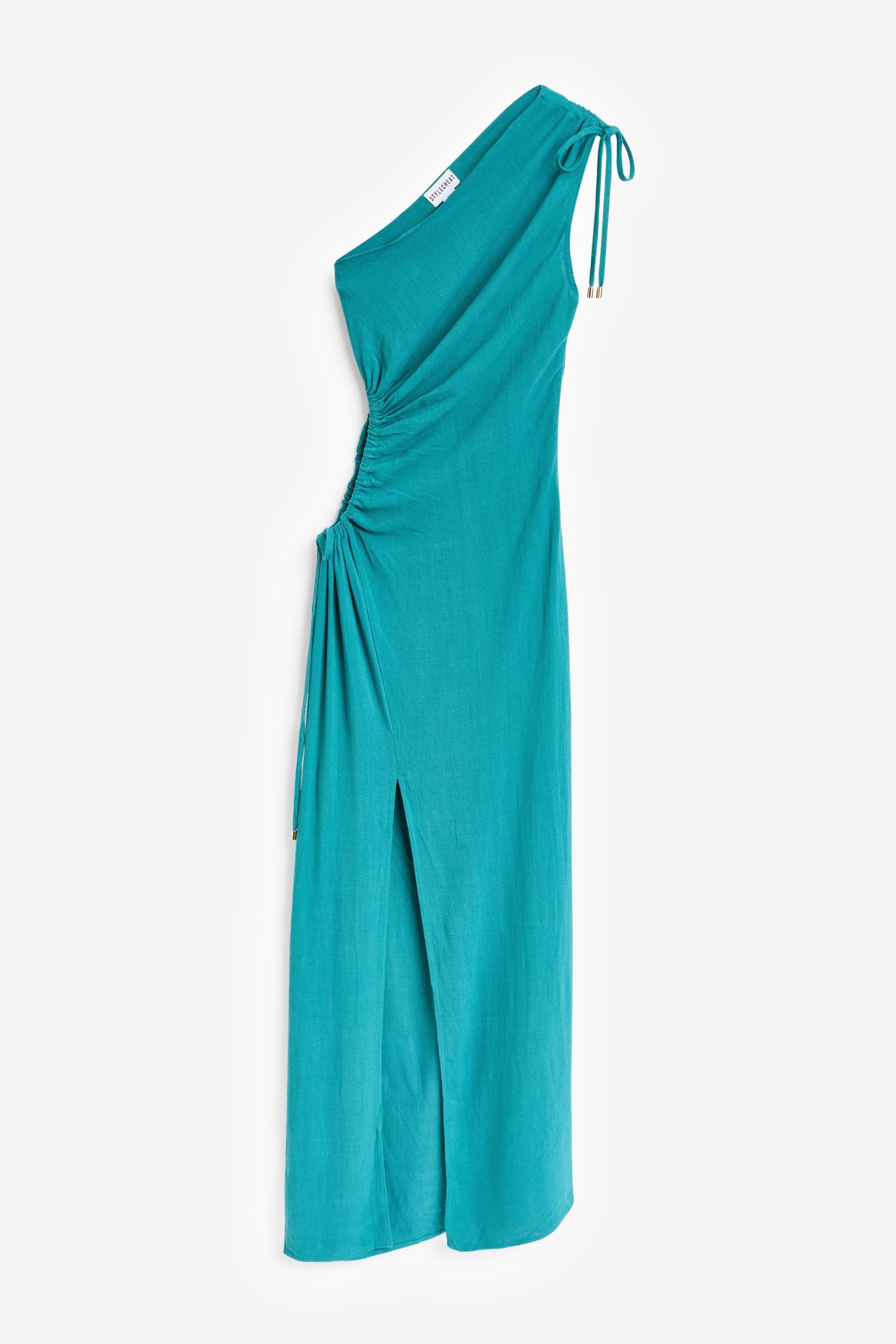 Style Cheat Blue Jovie One Shoulder Maxi Dress - Image 5 of 5