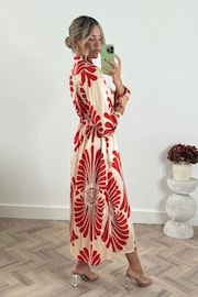 Style Cheat Cream Evelyn Puff Sleeve Shirt Maxi Dress - Image 2 of 4