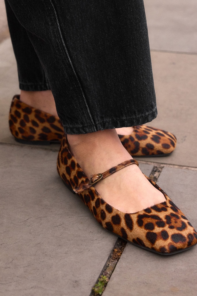 Leopard Signature Square Toe Mary Jane Shoes - Image 1 of 11