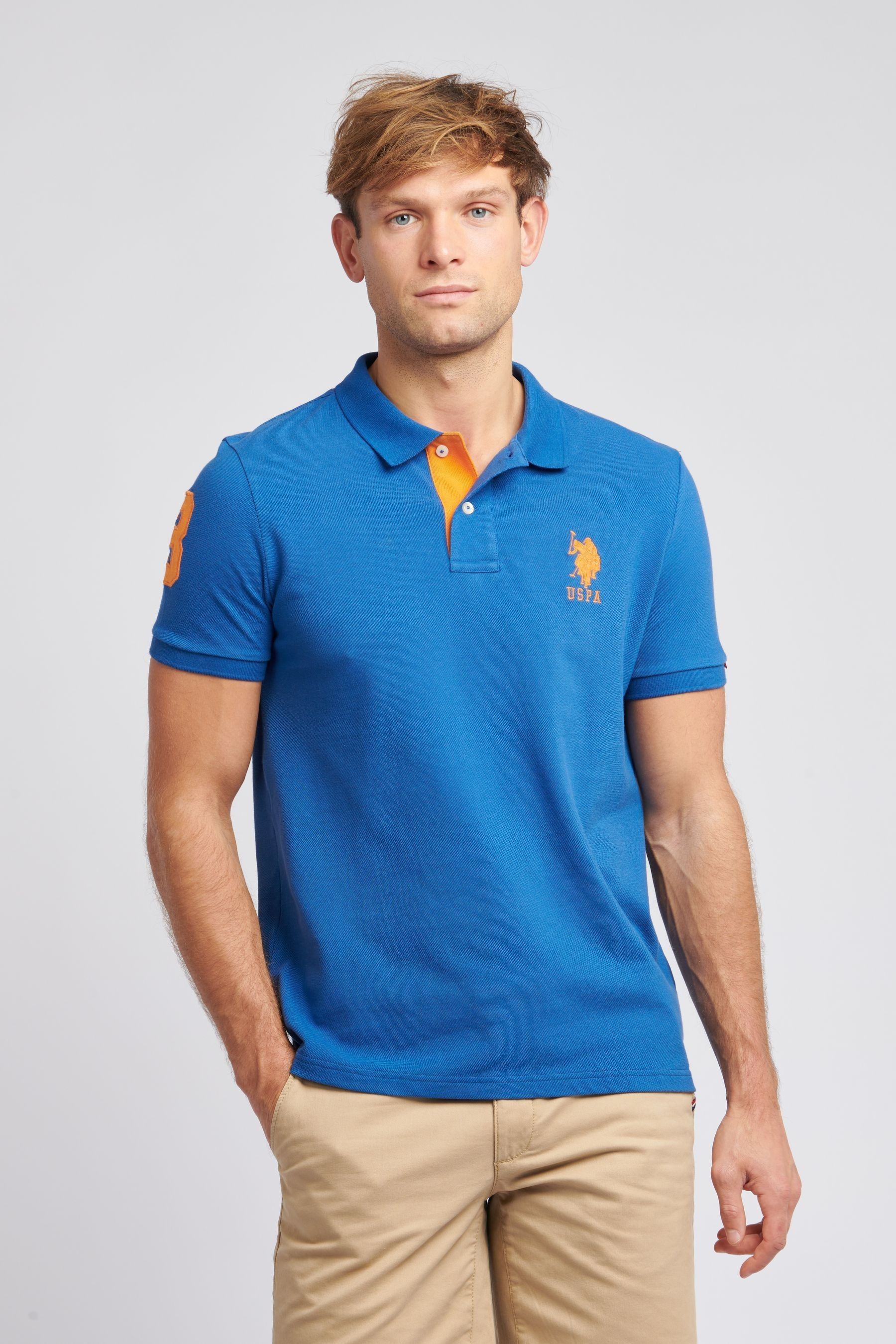 Buy U.S. Polo Assn. Dark Blue Regular Fit Mens Player 3 Pique 100 Cotton Polo Shirt from the Next UK online shop