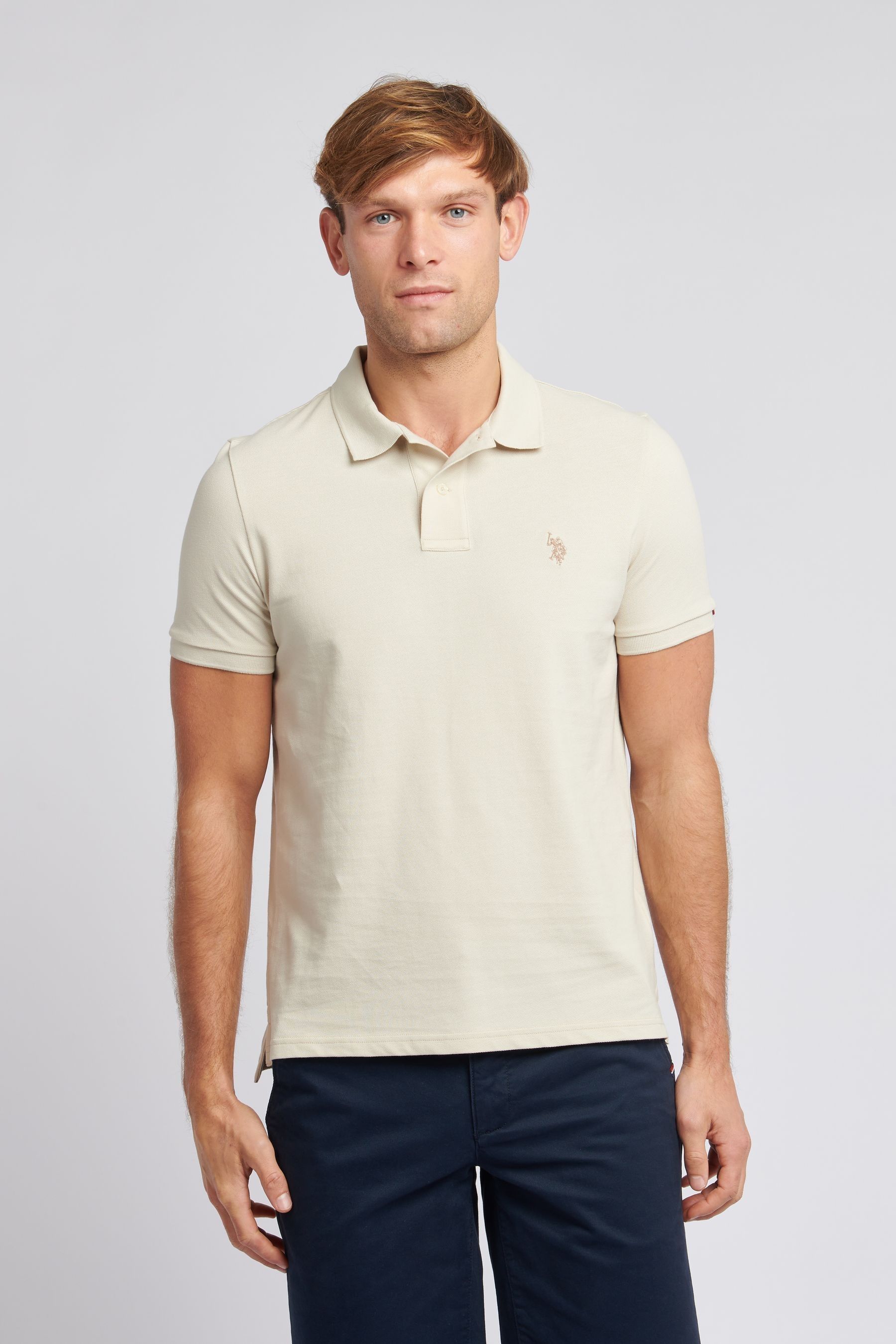 Buy U.S. Polo Assn. Cream Regular Fit Pique 100 Cotton Polo Shirt from the Next UK online shop