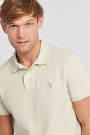 U.S. Polo Assn. Cream Regular Fit Pique Polo Shirt - Image 4 of 6