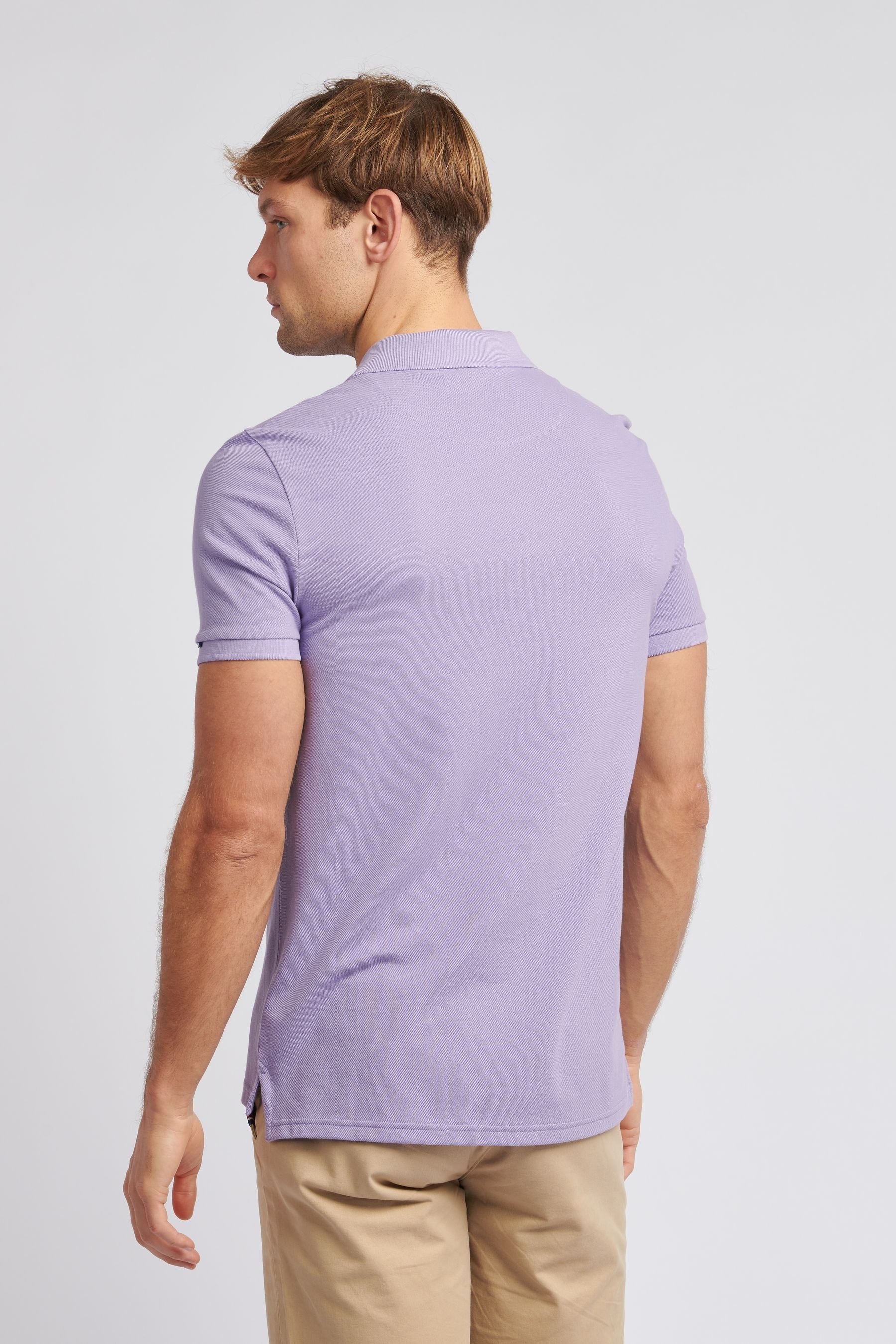 U.S. Polo Assn. Purple Regular Fit Pique 100 Cotton Polo Shirt