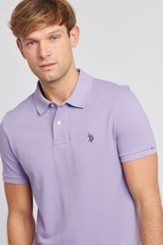 U.S. Polo Assn. Purple Regular Fit Pique 100% Cotton Polo Shirt - Image 5 of 9