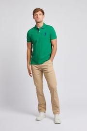 U.S. Polo Assn. Green Regular Fit Mens Player 3 Pique Polo Shirt - Image 3 of 8