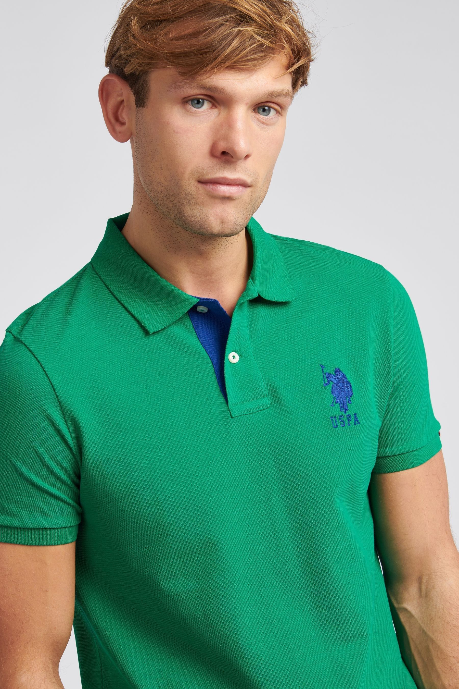 Buy U.S. Polo Assn. Green Regular Fit Mens Player 3 Pique Polo Shirt from Next Canada