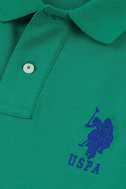 U.S. Polo Assn. Green Regular Fit Mens Player 3 Pique Polo Shirt - Image 8 of 8