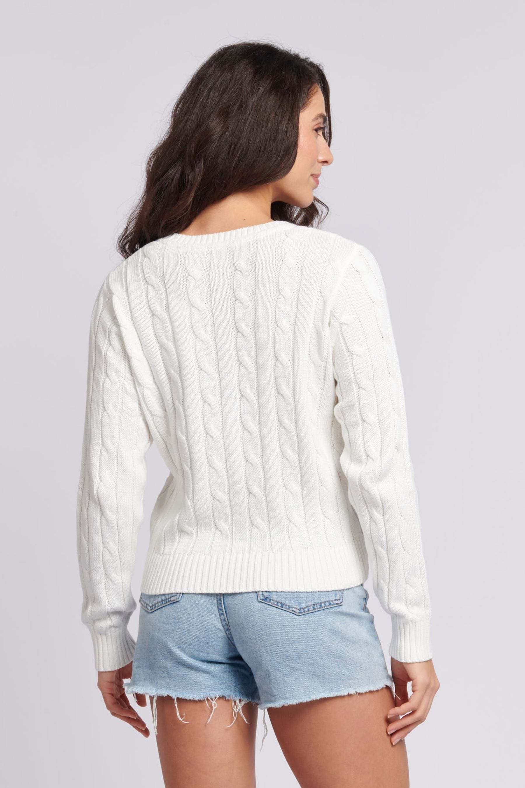 Kaufe Sie WeiB U.S. Polo Assn. Womens Crew Neck Cable Knit Pink Jumper bei Next Deutschland