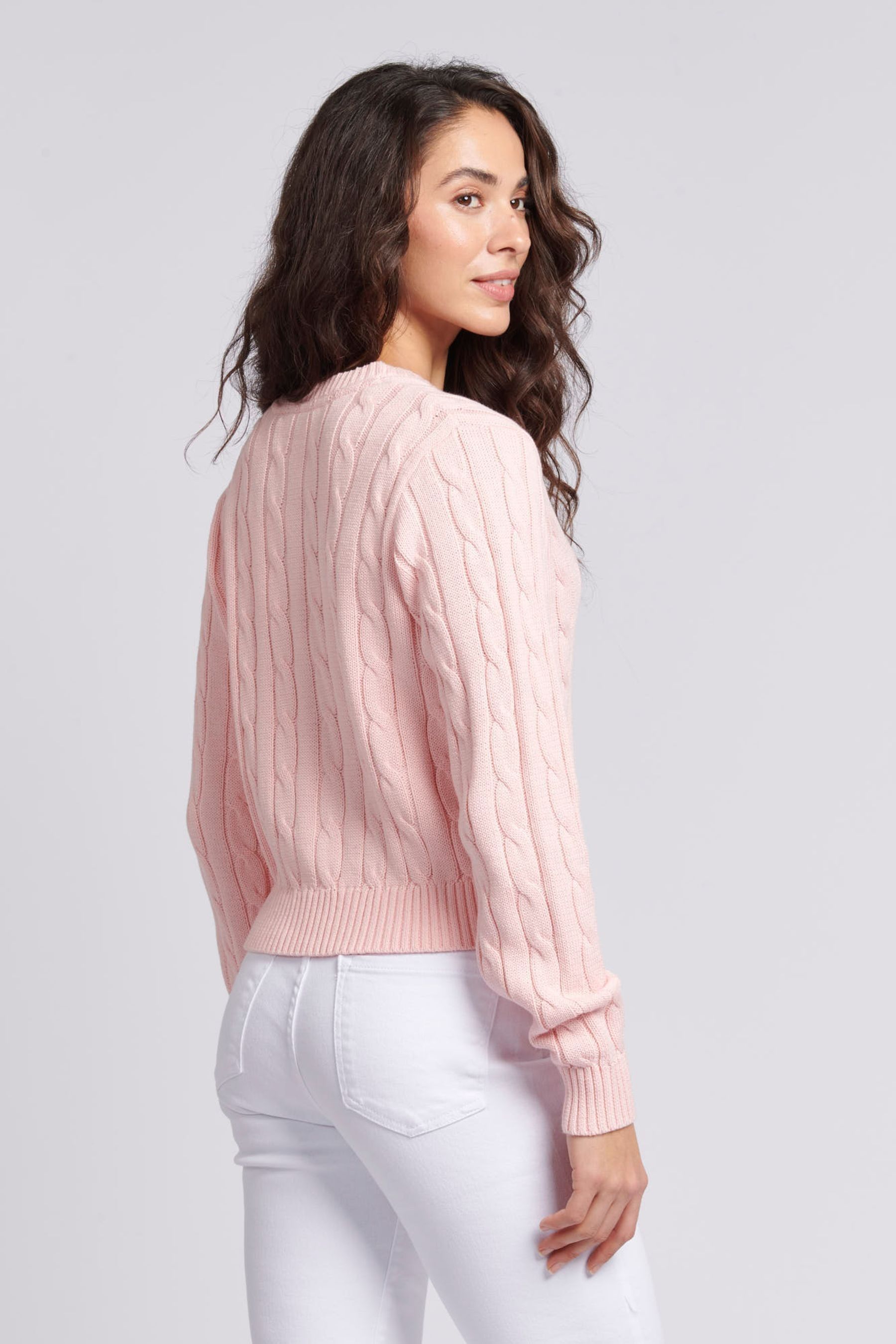 Buy U.S. Polo Assn. Pink Cable Knit Womens Cropped Cardigan from Next South Africa