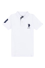 U.S. Polo Assn. Boys Blue Player 3 Pique Polo Shirt - Image 5 of 7