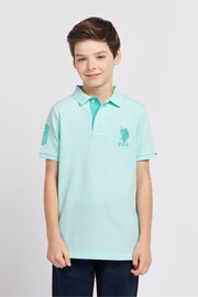 U.S. Polo Assn. Boys Blue Player 3 Pique Polo Shirt - Image 1 of 7