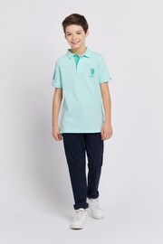 U.S. Polo Assn. Boys Blue Player 3 Pique Polo Shirt - Image 3 of 7