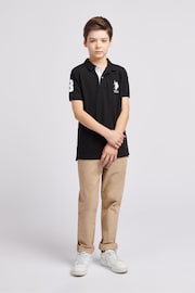 U.S. Polo Assn. Boys 100% Cotton Player 3 Pique Polo Shirt - Image 3 of 7