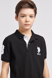 U.S. Polo Assn. Black Boys Player 3 Pique Polo Shirt - Image 4 of 7