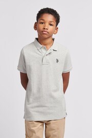 U.S. Polo Assn. Boys Blue Double Horsemen Pique Polo Shirt - Image 1 of 7