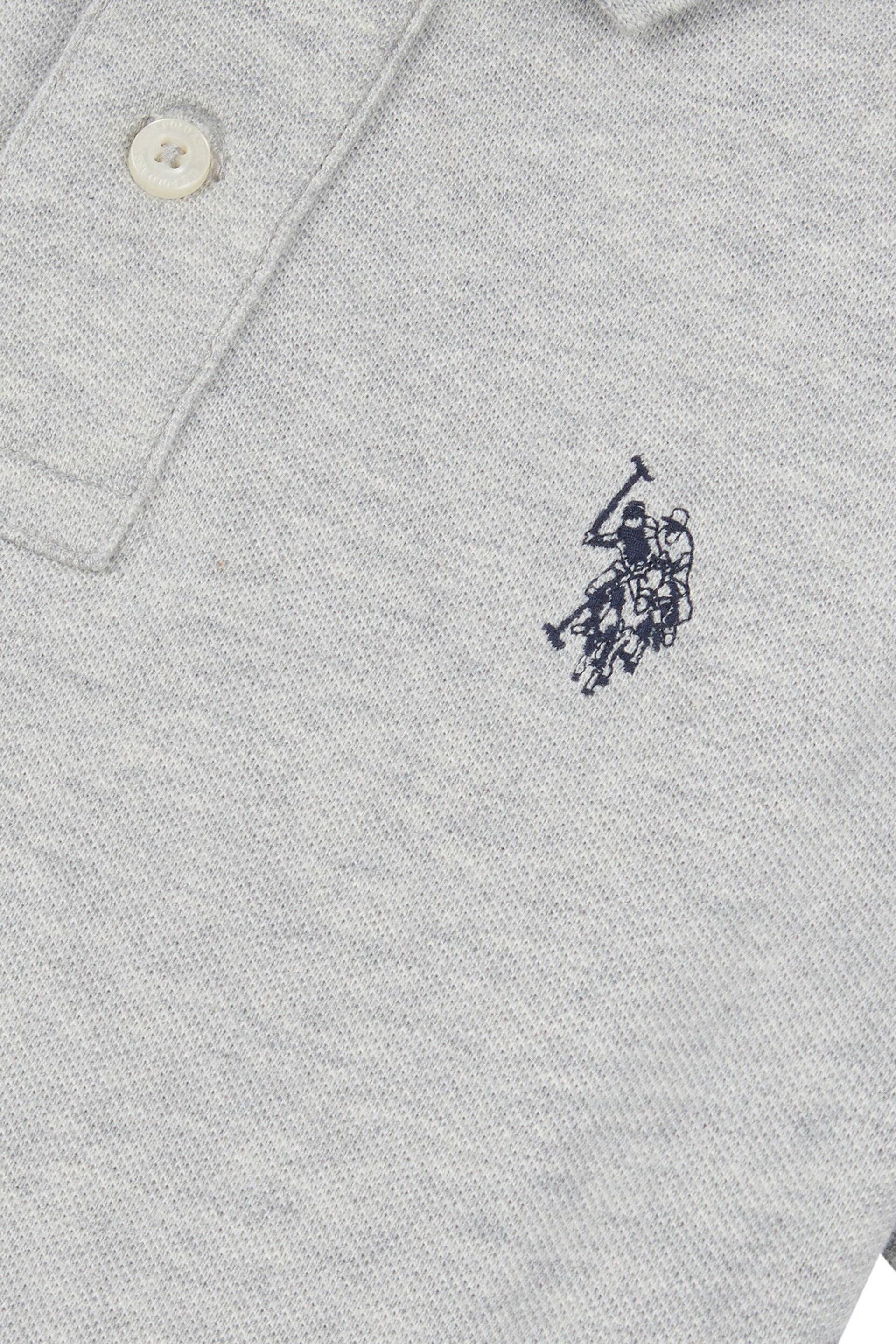 U.S. Polo Assn. Boys Blue Double Horsemen Pique Polo Shirt - Image 7 of 7