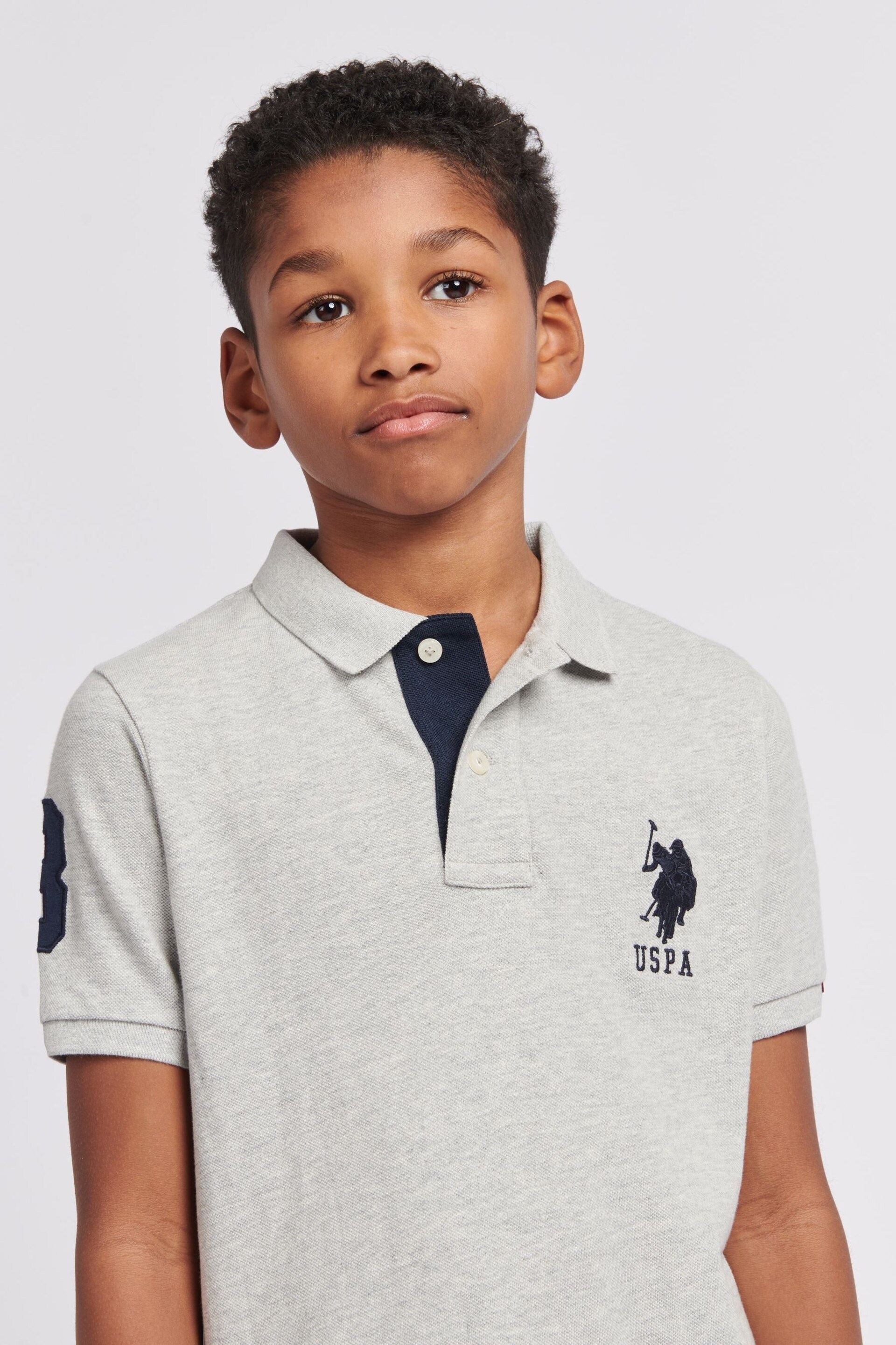 U.S. Polo Assn. Boys Player 3 Pique Polo Shirt - Image 4 of 7