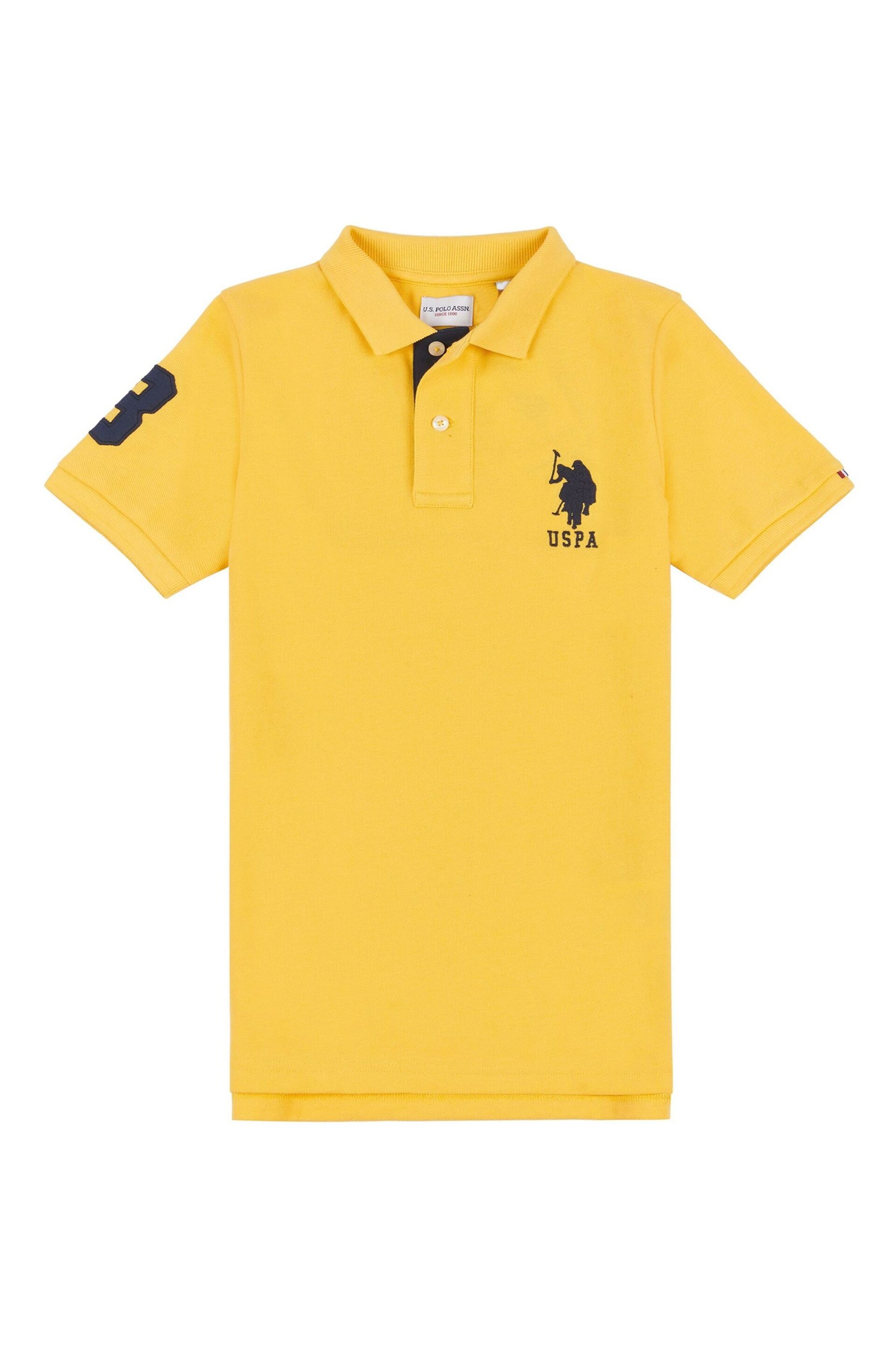 U.S. Polo Assn. Boys Blue Player 3 Pique Polo Shirt - Image 6 of 8