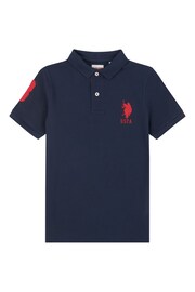 U.S. Polo Assn. Boys Blue Player 3 Pique Polo Shirt - Image 5 of 7