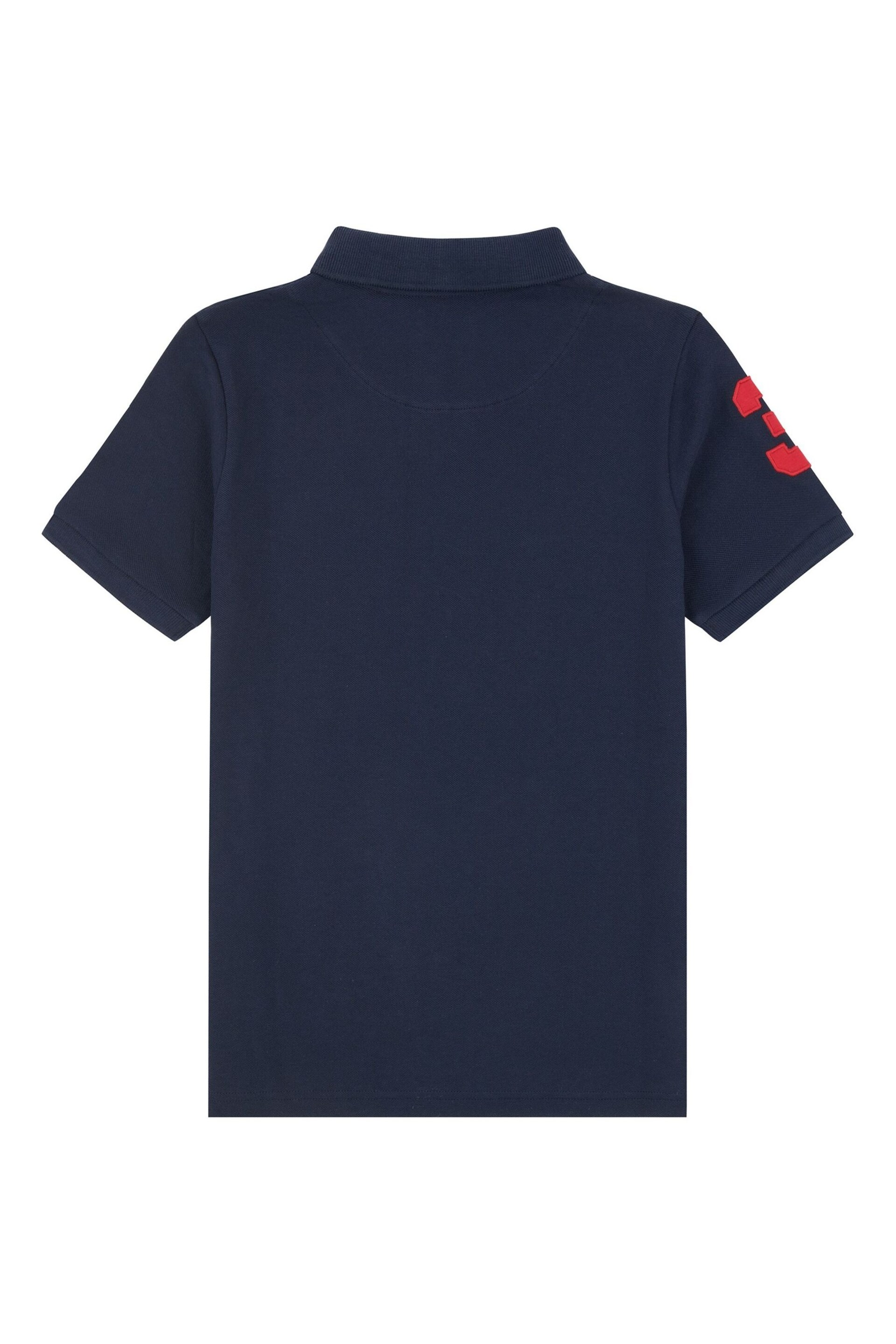 U.S. Polo Assn. Boys Blue Player 3 Pique Polo Shirt - Image 6 of 7