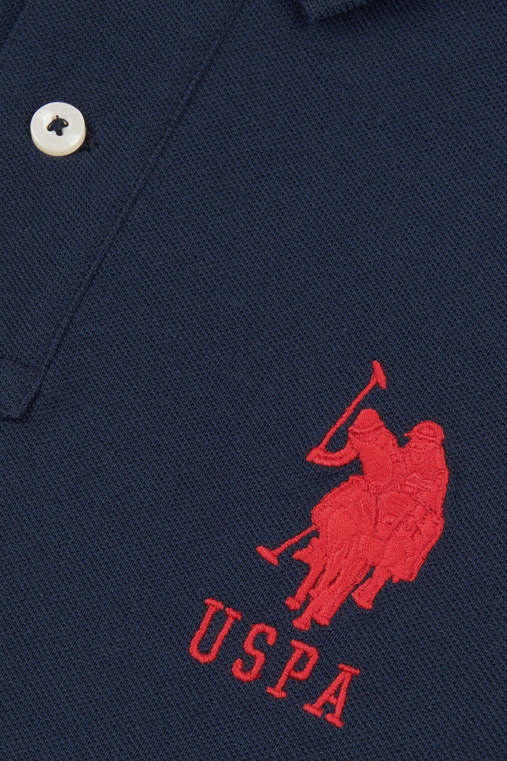 U.S. Polo Assn. Boys Blue Player 3 Pique Polo Shirt - Image 7 of 7