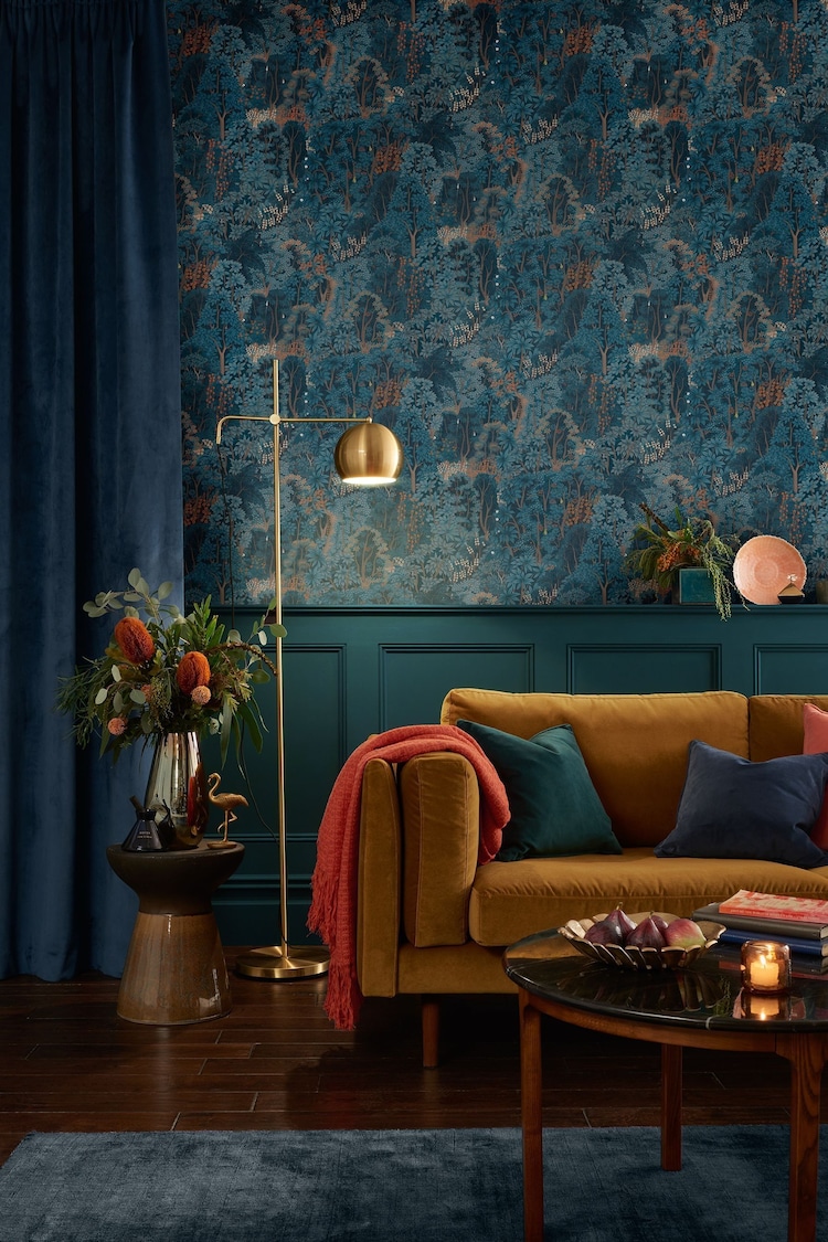 Graham & Brown Navy New Eden 10M Wallpaper - Image 1 of 3