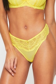 Ann Summers Yellow Sexy Lace Planet Thong - Image 1 of 5