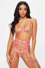 Ann Summers Pink Breeze Embroidered Non Pad Plunge Bra - Image 3 of 5