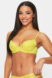 Ann Summers Yellow Sexy Lace Planet Padded Plunge Bra - Image 1 of 5