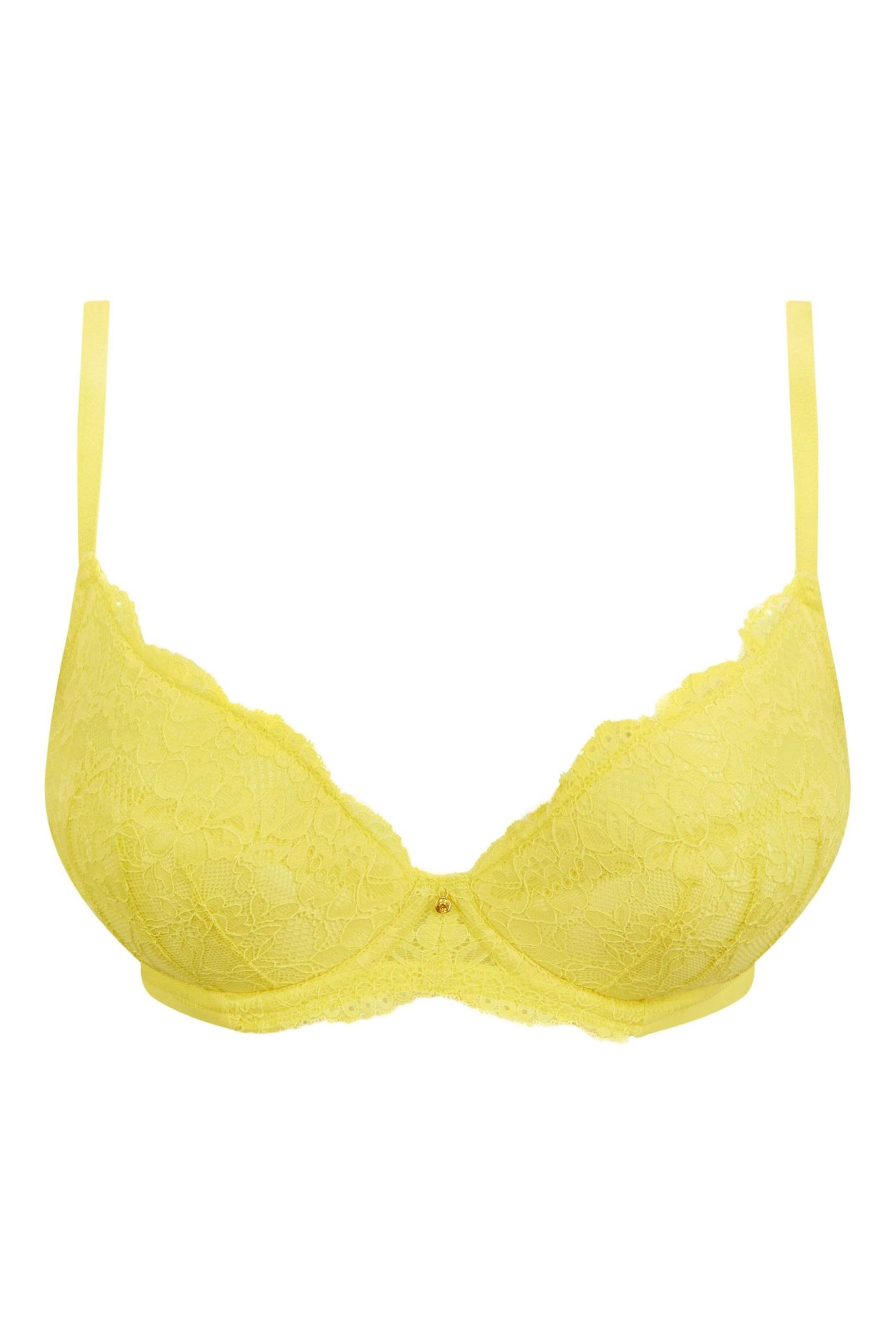 Ann Summers Yellow Sexy Lace Planet Padded Plunge Bra - Image 5 of 5