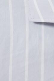 Reiss Blue/White Omar Cotton Striped Cutaway Collar Shirt - Image 6 of 6