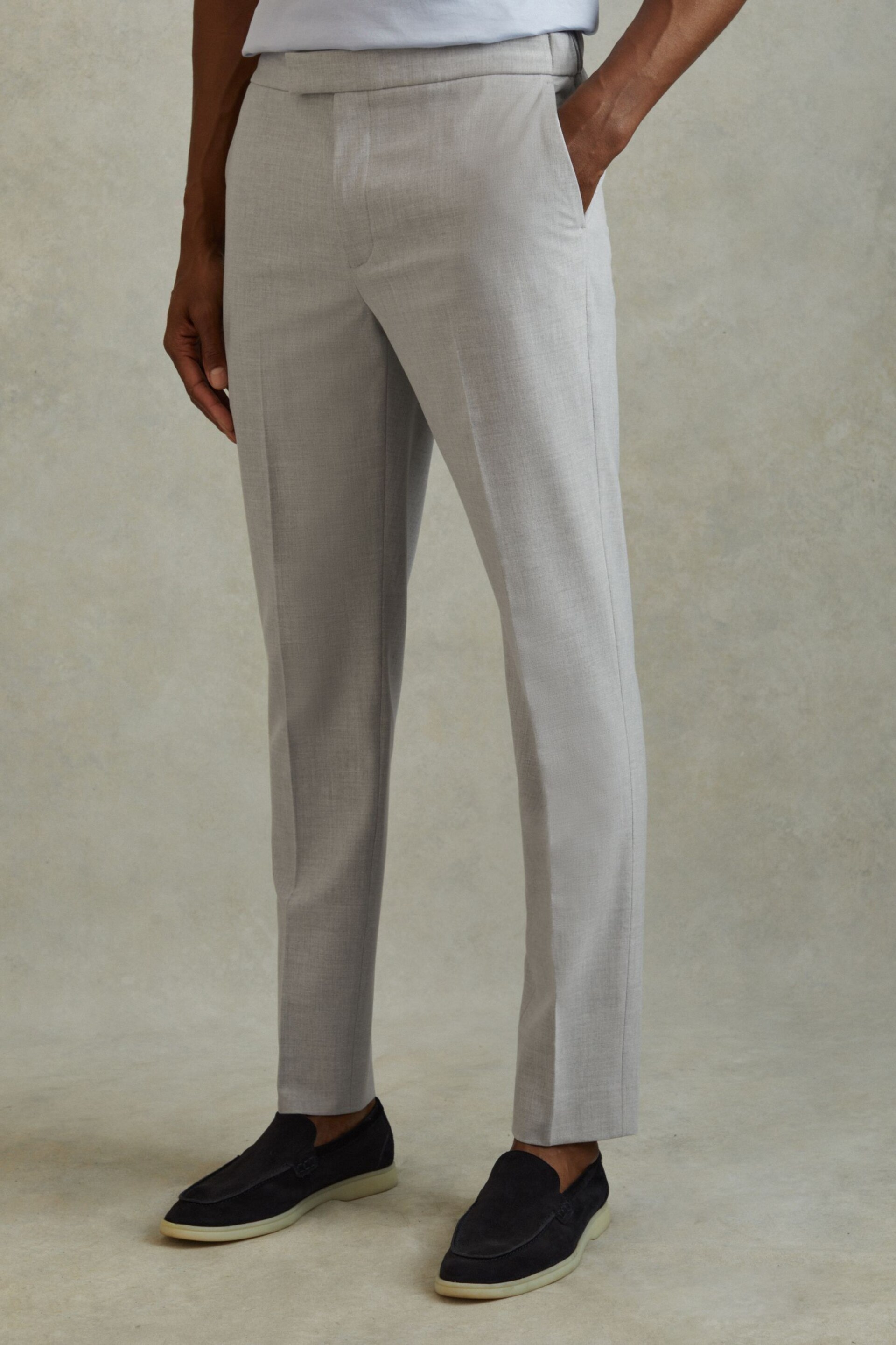 Reiss Grey Found Relaxed Drawstring Trousers - Image 3 of 5