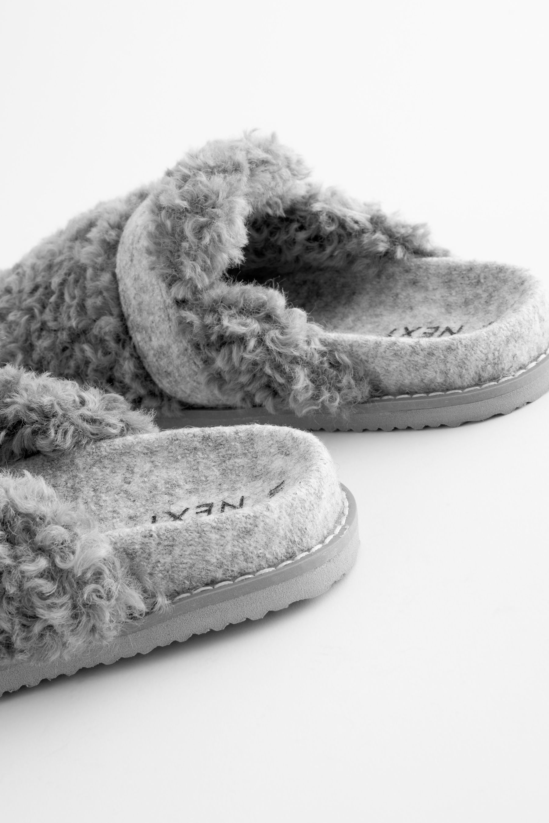 Next grey mule slippers hotsell