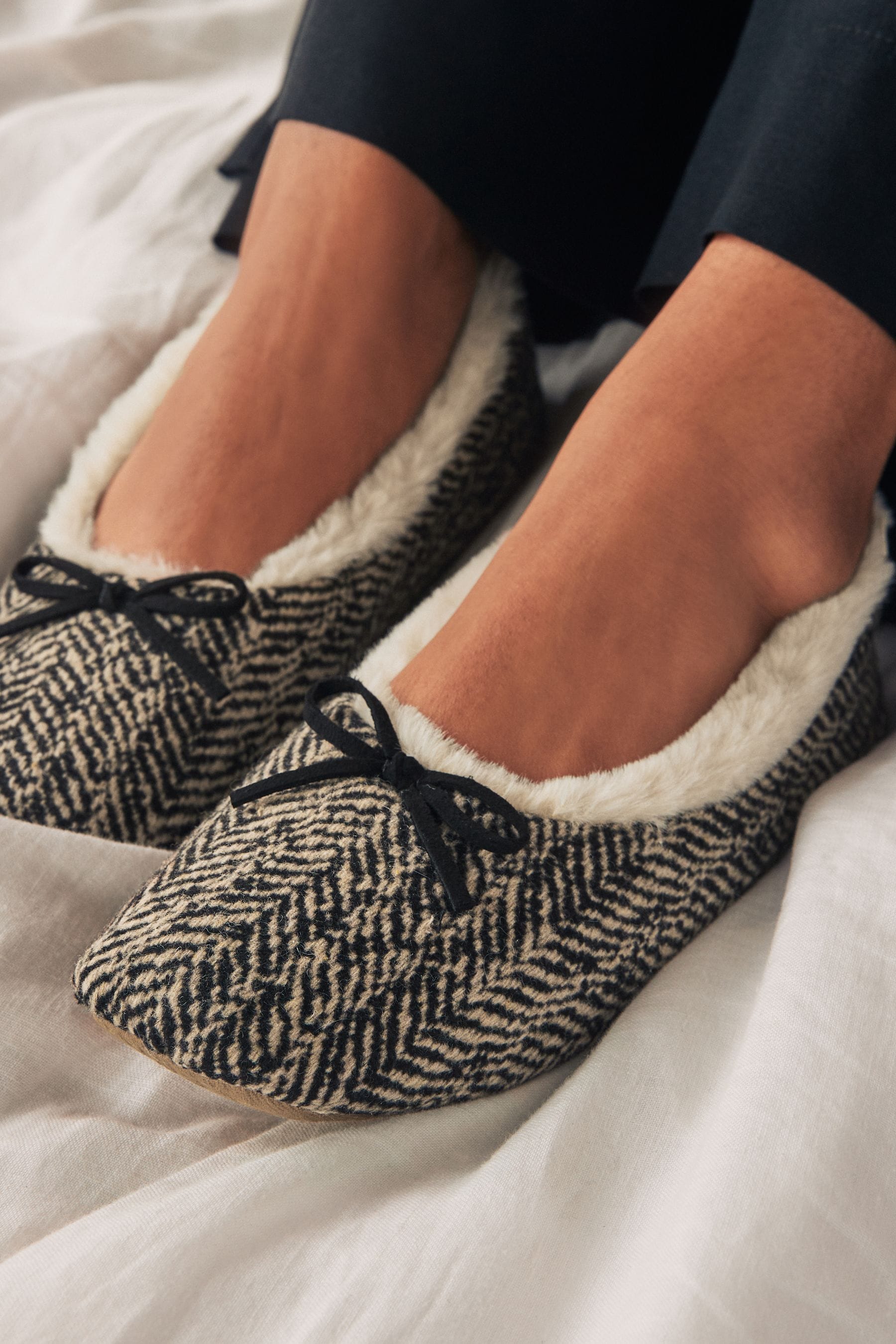 Buy Print Faux Fur Lined Ballet Slippers Next Ukraine