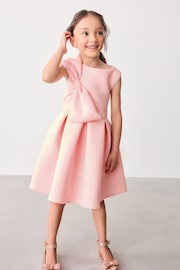 Baker by Ted Baker Bow Embossed Scuba Pink Dress - Image 1 of 11