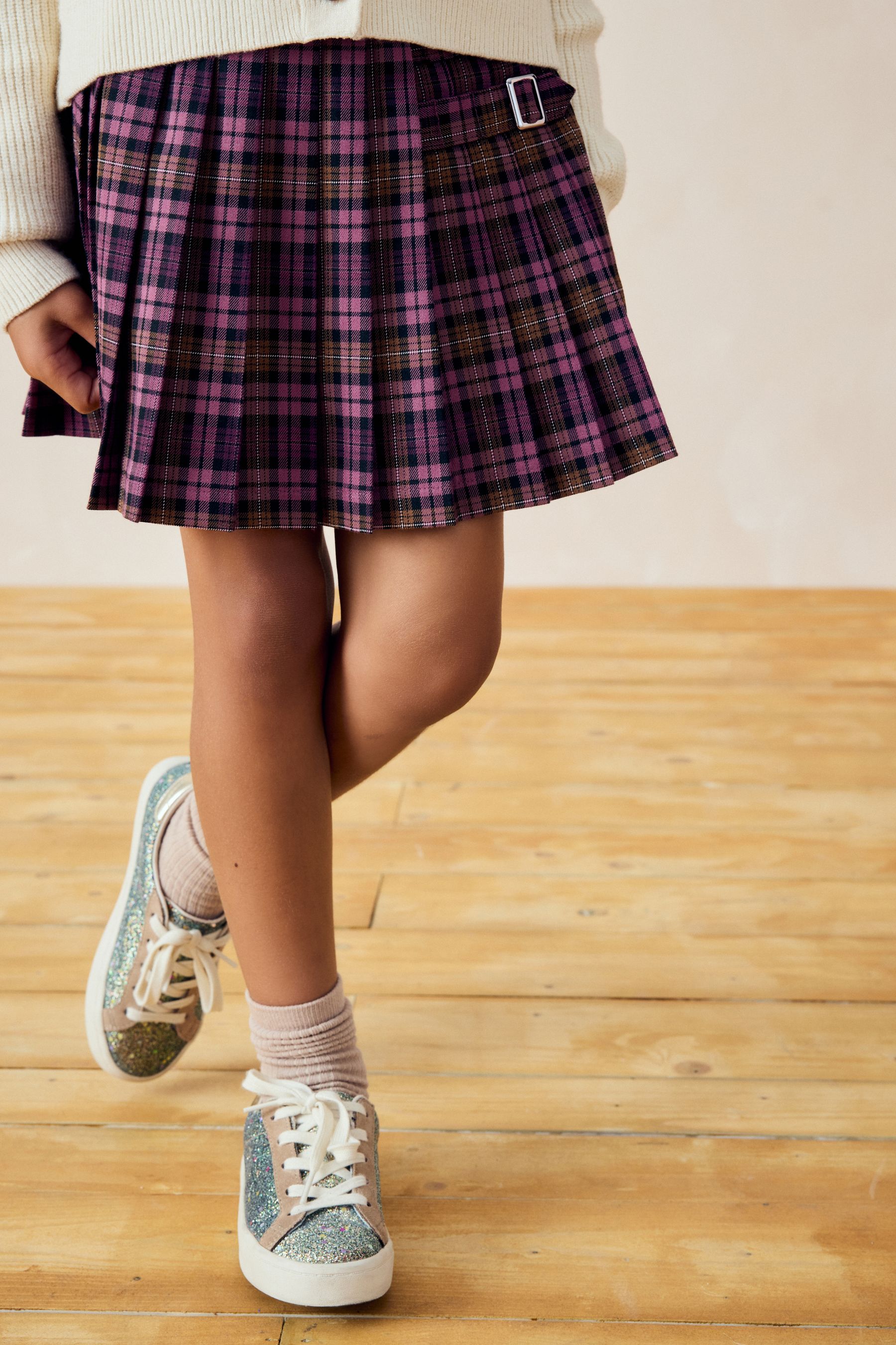 Purple plaid skirt uk shop