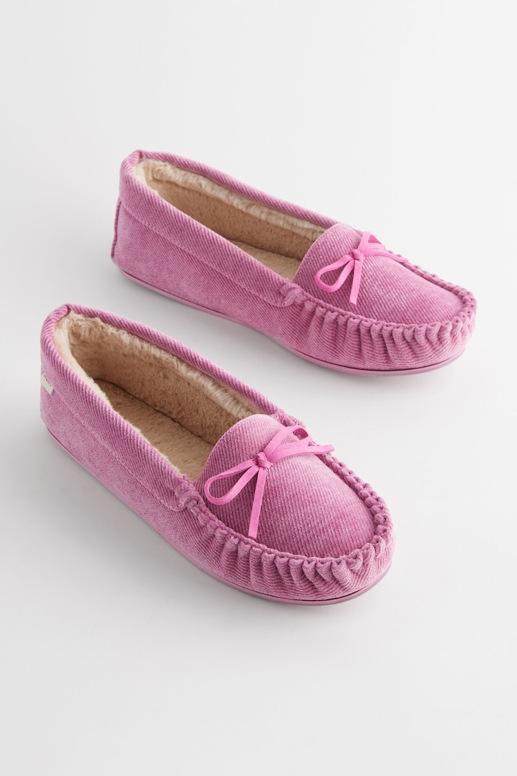 Pink Corduroy Moccasins - Image 1 of 6