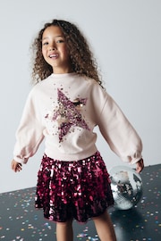 Berry Red Sequin Skirt (3-16yrs) - Image 1 of 7