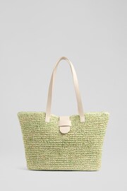 LK Bennett Green Tara Marl Raffia Shoulder Bag - Image 1 of 3