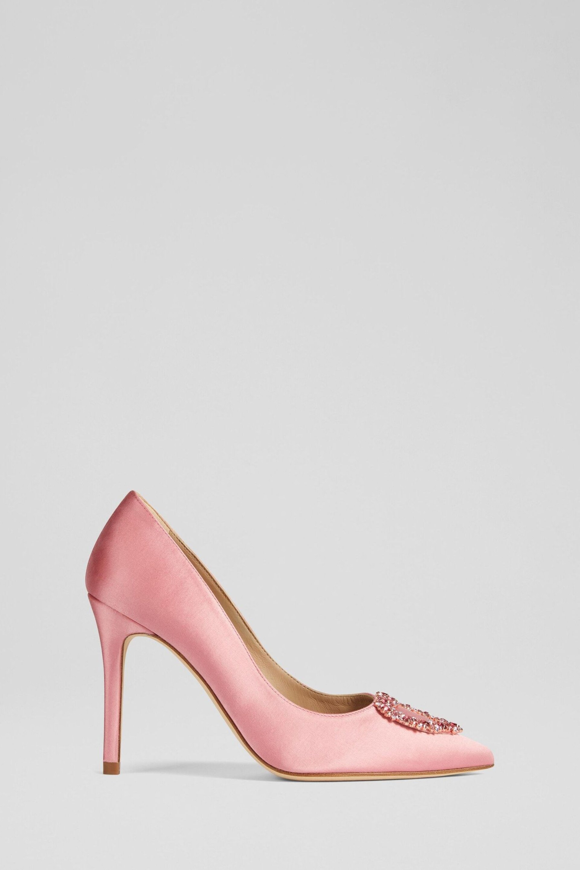 LK Bennett Luella Satin Heart Brooch Courts - Image 1 of 1