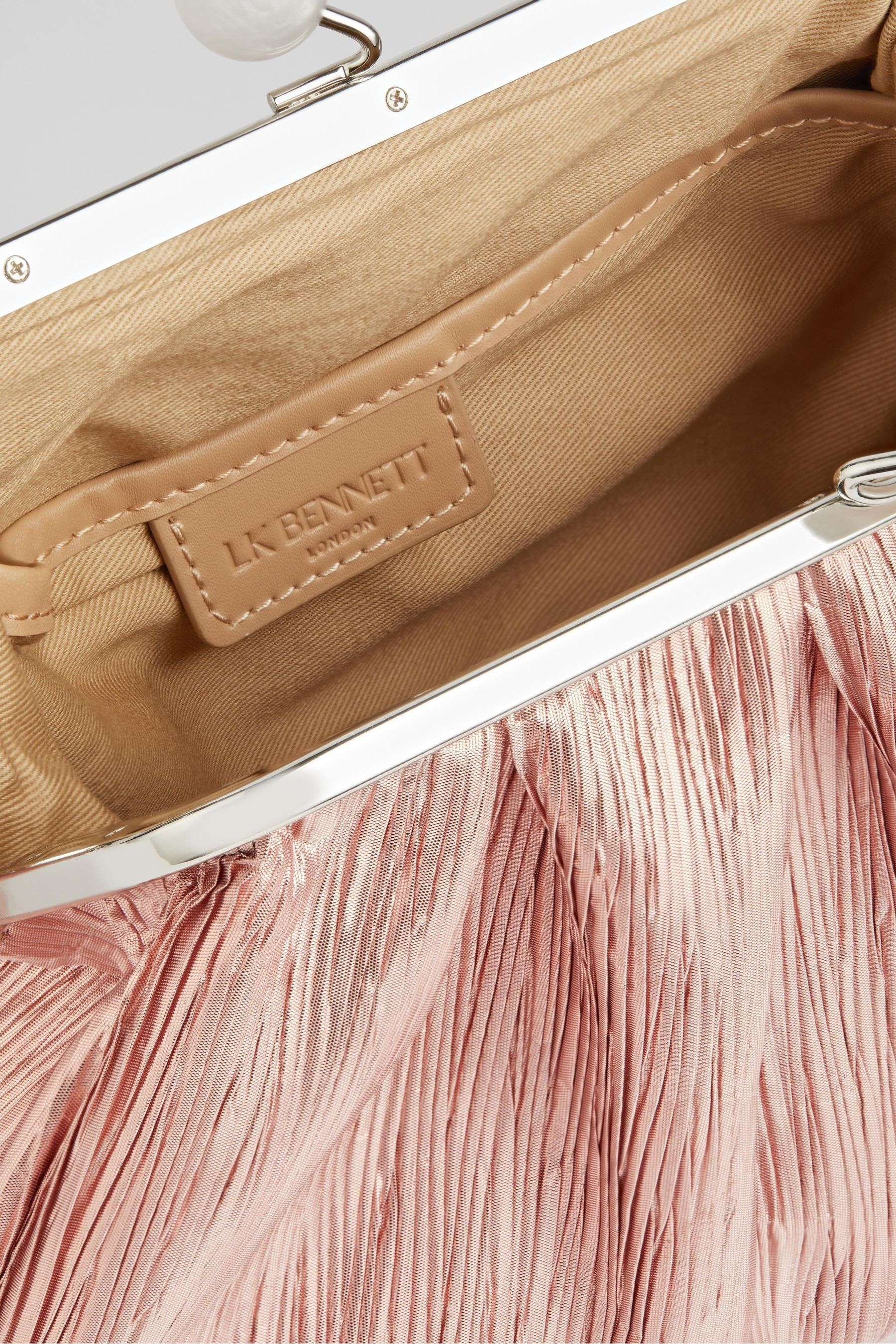 Buy LK Bennett Pink Lainey Crinkle Satin Clutch from Next USA