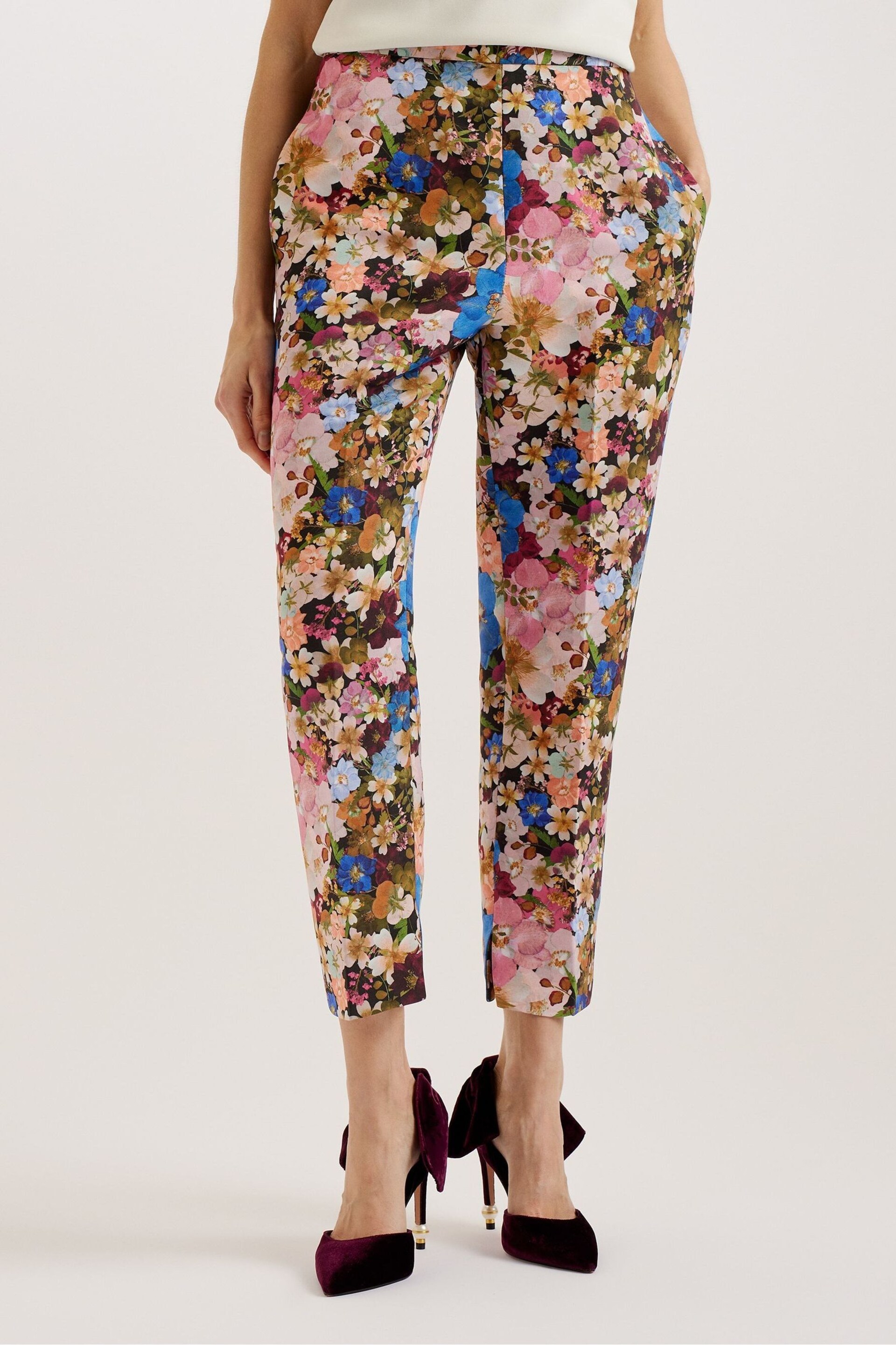 Ted Baker Multi Madonid Printed Slim Leg Trousers - Image 1 of 5