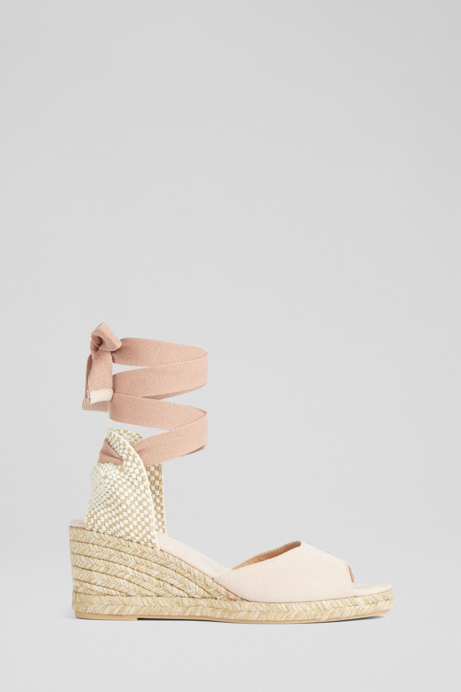 LK Bennett Marianne Suede Open Toe Espadrille Wedges - Image 1 of 4