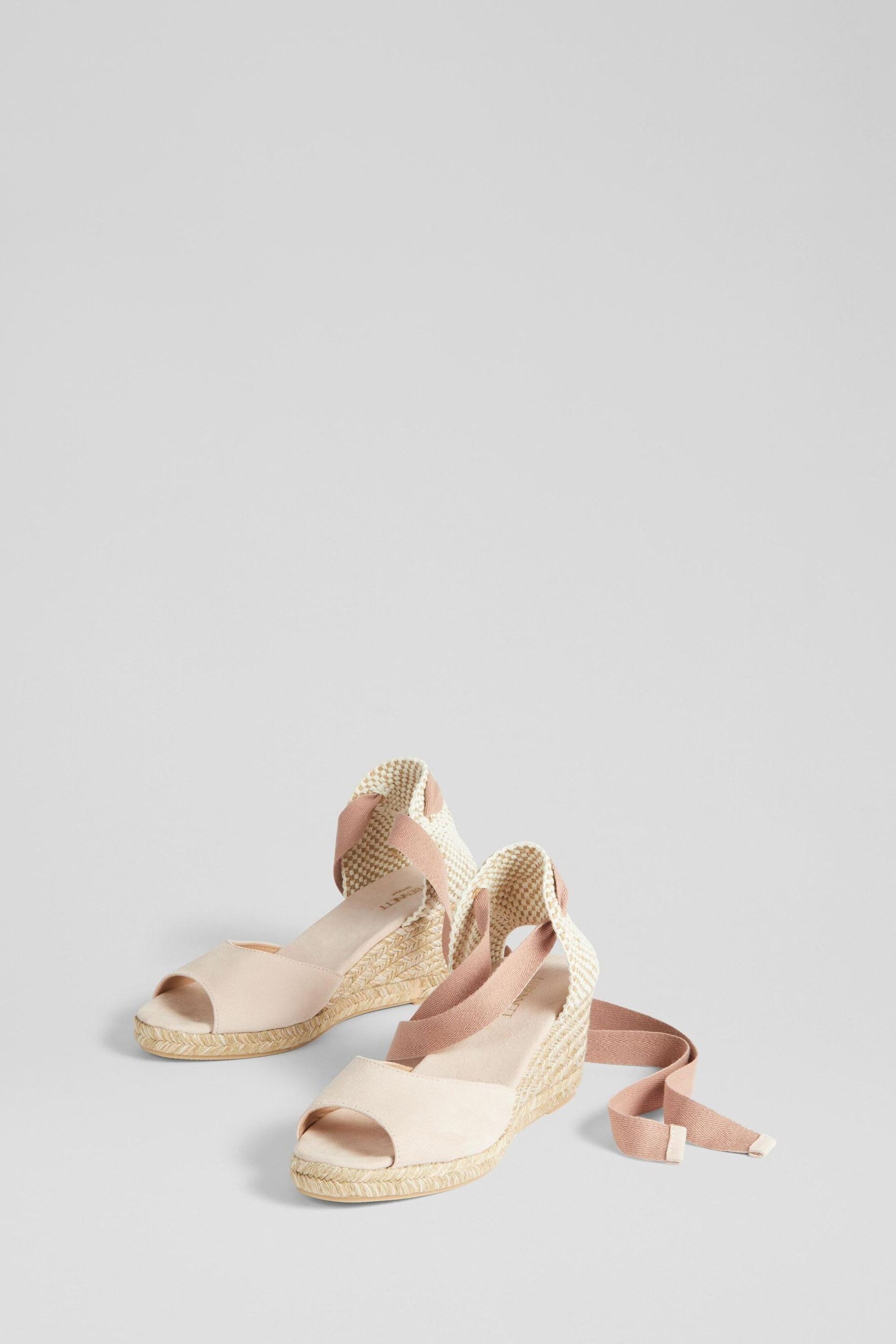 LK Bennett Marianne Suede Open Toe Espadrille Wedges - Image 3 of 4