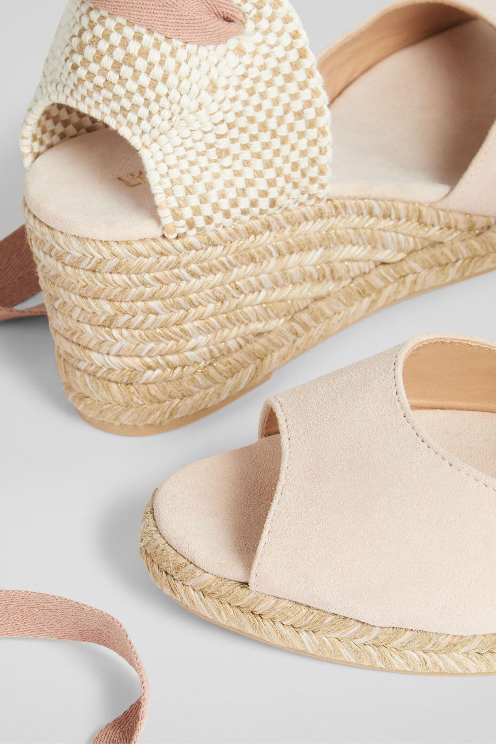 LK Bennett Marianne Suede Open Toe Espadrille Wedges - Image 4 of 4