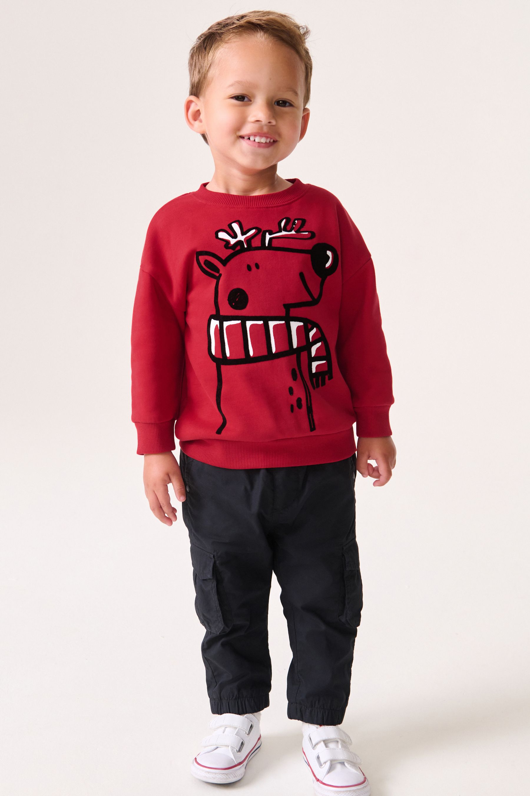Red cotton sweatshirt shop