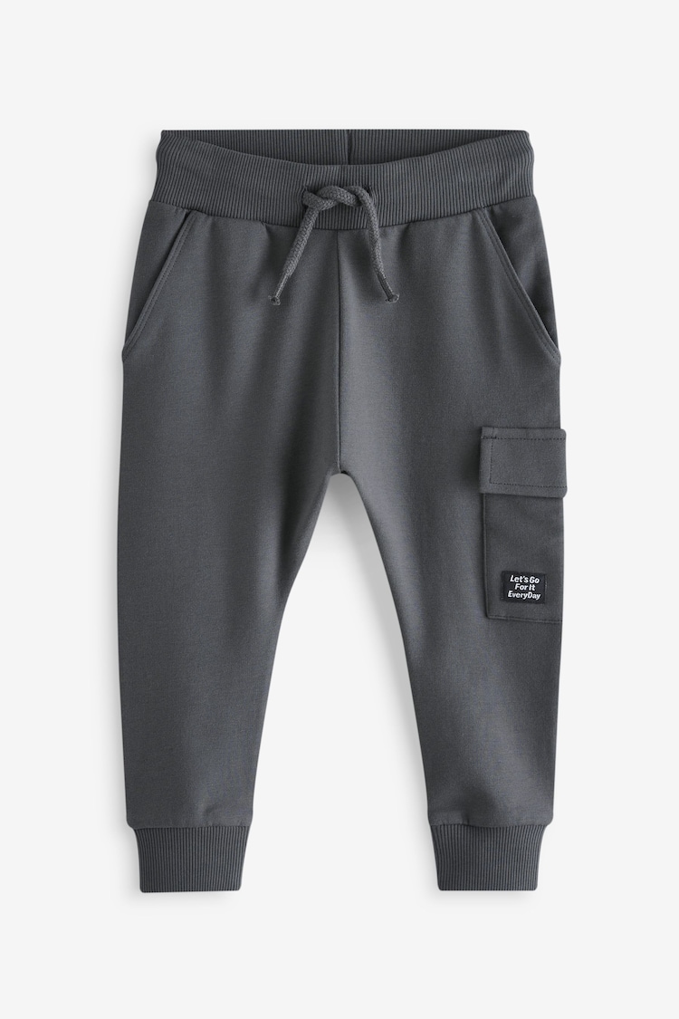 Blue/Dark Green/Charcoal Grey Super Skinny Utility Joggers 3 Pack (3mths-7yrs) - Image 2 of 6